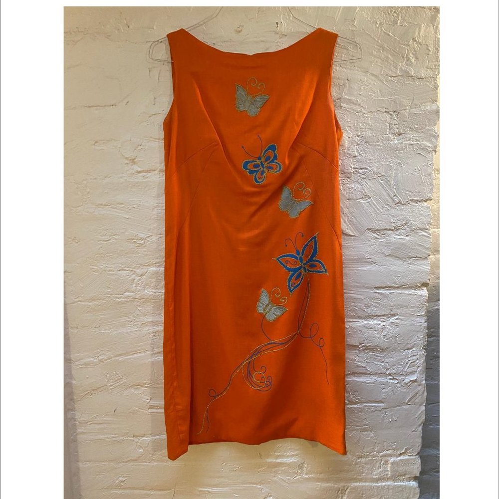 Vintage Mini Dress w/Butterfly beaded appliques